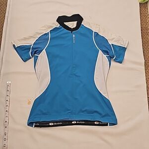 Sugoi Men's RS Pro Jersey FinePro Sleeves 3/4 Zip Stretch Blue Biking Top medium